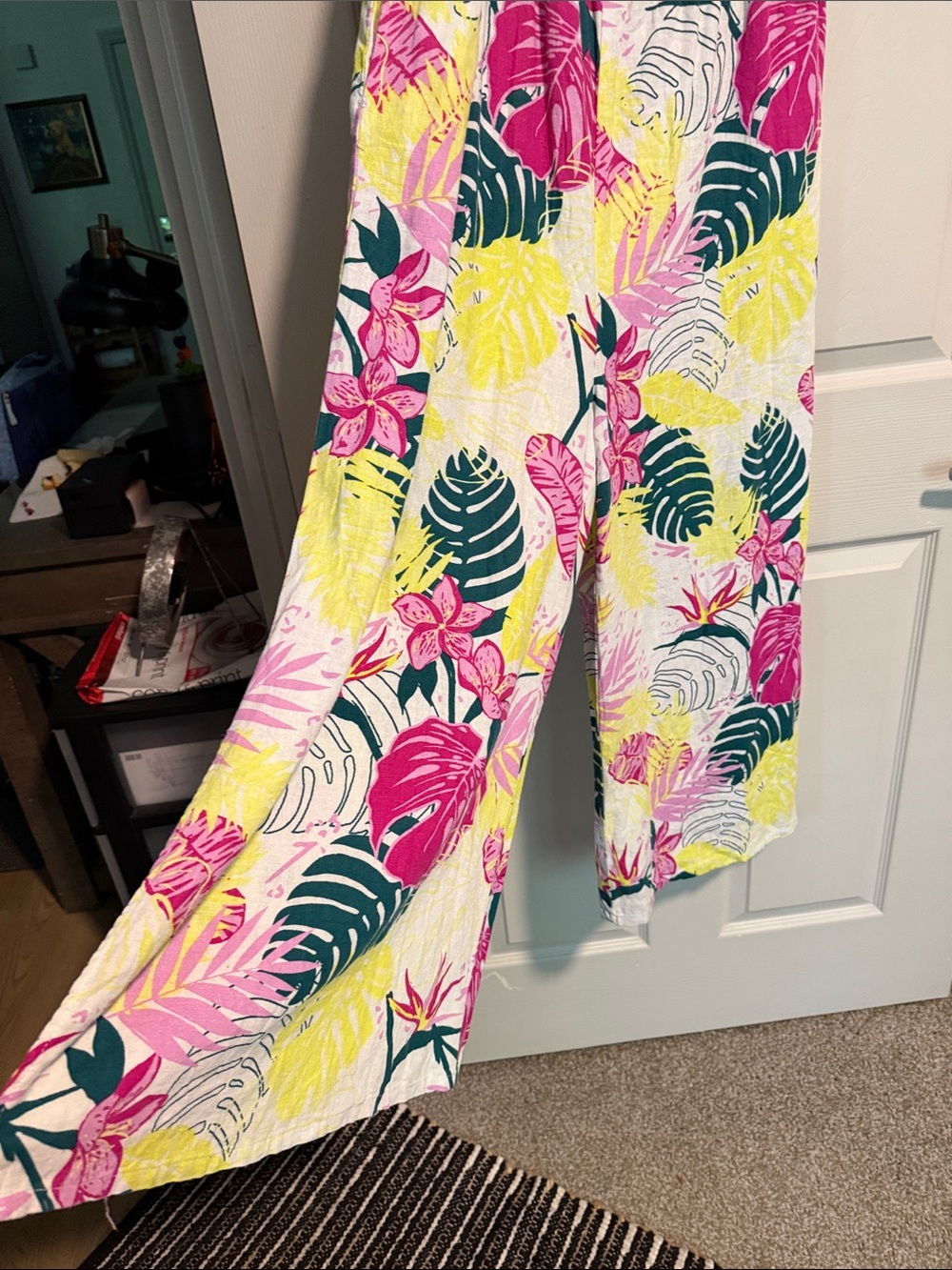 Bright Tropical Floral Jumpsuit- Pink, Yellow, Green. (SOLD) - Picture 3 of 6